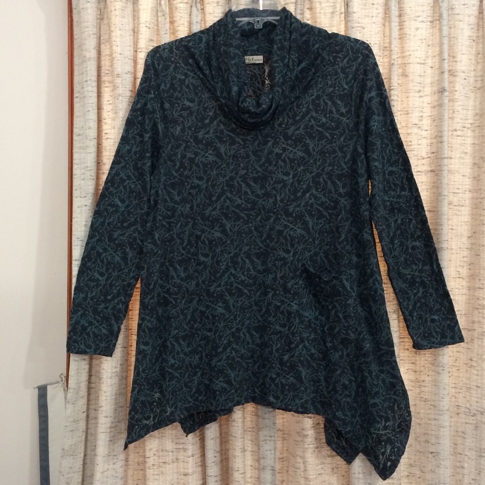 Chalet et Ceci Burnout Crystal Cowl Neck Tunic